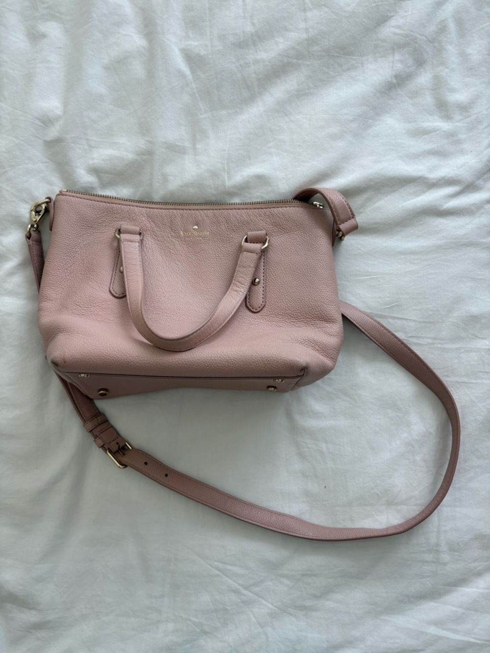 kate spade Blush Pink Pebble Leather Crossbody Satchel